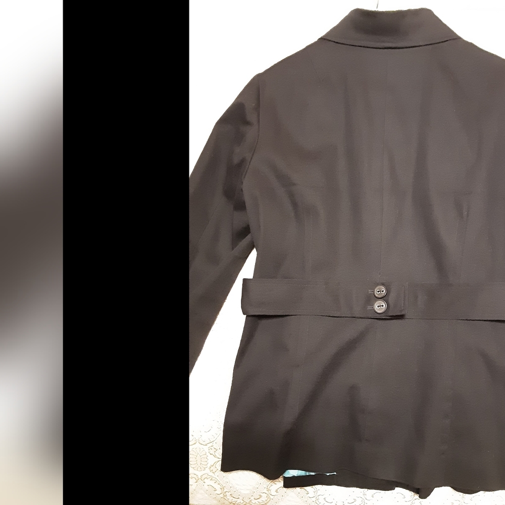 Black Blazer / Jacket with Blue Lining Size 10 - Picture 3 of 12